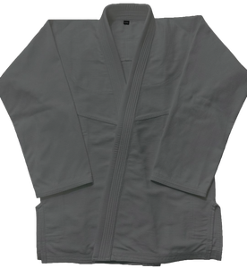 Kimono de Jiu Jitsu Brasileño Unisex Personalizado, Uniforme de Artes Marciales Gris y Blanco - Product Image 1