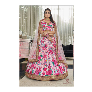 Ropa de boda y fiesta Diseño llamativo Venta al por mayor Ropa étnica india Seda Lehenga Choli para compradores al por mayor - Product Image 1