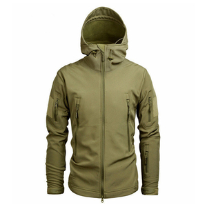 2025 personnalisé hommes extérieur tactique Soft-shell veste imperméable fermeture éclair coupe-vent imprimé motif Soft-shell vestes pour hommes - Product Image 5