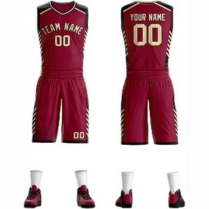 Vente en gros d'usine de maillots de basket-ball populaires américains conçus pour hommes uniformes de basket-ball ensembles de basket-ball - Product Image 3