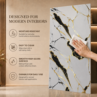 Panneau mural en PVC MORLENX en marbre blanc pur avec veines grises, revêtement mural décoratif minimaliste pour intérieur