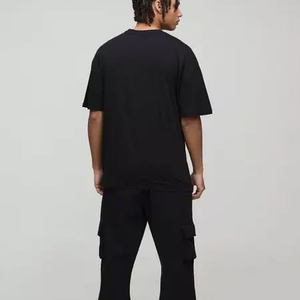 Camiseta de algodón pesado 2025 para hombre, Camiseta de cuello redondo con diseño de logotipo personalizado de alta calidad, camiseta de gran tamaño con hombros caídos en blanco para hombre - Product Image 3