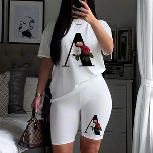 2025 Customize Breathable Women's <b>Sets</b> 100% Cotton Casual 2 Piece <b>Set</b> Women High Quality 3D Printed Shorts Shirt - Product Image 4