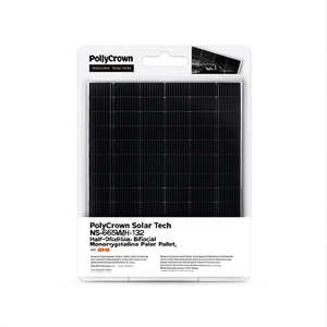 Panel Solar Monocristalino Bifacial de Media Celda PolyCrown Solar Tech NS-665MH-132 en Paleta - Product Image 2