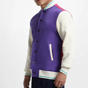 Veste de baseball universitaire à manches en cuir Blouson de baseball Letterman Varsity Blouson de baseball en imitation cuir Veste de baseball universitaire pour hommes décontracté au crochet - Product Image 1