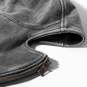 Sweat à capuche ninja avec fermeture éclair intégrale, motif personnalisé et plusieurs options de couleurs, vintage, délavé, usé, pour hommes, haute qualité - Product Image 5