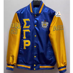 Veste universitaire unisexe élégante Sigma Gamma Rho avec des patchs brodés pour les amateurs de streetwear décontracté, de la mode sportive et de l'extérieur - Product Image 4