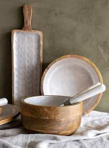 Bol à pâte en bois WALNUT HIGH DISCOVER HANDICRAFT fait à la main pour fruits ou salades Bol de ferme rustique vintage de haute qualité - Product Image 5