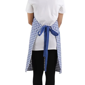 ผ้ากันเปื้อนผ้าฝ้ายย้อมเส้นด้าย100% ผ้ากันเปื้อนเอวสีเทาอาหารทำอาหารร้านตัดผมสวน BBQ PE LDPE PVC โพลีเอสเตอร์ - Product Image 1