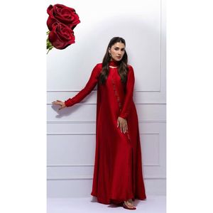 Handmade <b>Red</b> Satin Sheath Dress Crocheted Empire Waistline <b>Sequined</b> Decoration Stylish Bold for Graduation Floor-Length Size XS - Product Image 2