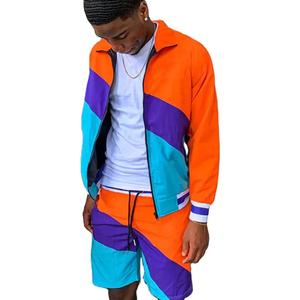 Top Notch jacket and short <b>set</b> zip up wind breaker jacket hoodie cargo running sports two piece biker pants short <b>set</b> men - Product Image 3