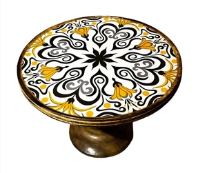 Soporte de pastel de desplazamiento dorado Soporte de pastel de madera Centro DE MESA DE BODA Soporte de exhibición de postre Madera de mango hecha a mano - Product Image 6