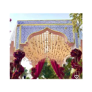 Eleganti fogli di legno MDF di Design di lusso/PVC e acrilico realizzati con decorazioni per matrimoni ed eventi Mandap per matrimoni con taglio CNC