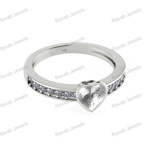 Nouvelle Arrivée Souvenir Bijoux 925 En Argent Sterling Pierre Réglage 6mm Coeur Vide Lunette Résine Cendres Femmes Anniversaire Cadeau Bande Anneau - Product Image 4