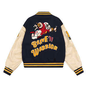 Top Design Personnalisé Patchwork Toile Hommes Varsity Vestes Surdimensionné High Street Style - Product Image 5