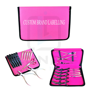 Salon Tool <b>Kit</b> for Complete Hair Extension Installation Tools in Silver <b>Polish</b> Finishing With Free Custom Brand Labelling - Product Image 1