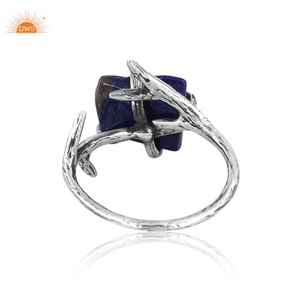 Best Selling Sterling Silver Natural Lapis Gemstone Kingman <b>Turquoise</b> <b>Ring</b> Demi Fine Jewelry Manufacturer - Product Image 2