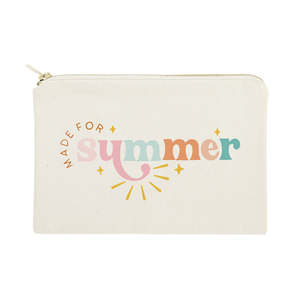 กระเป๋าจัดระเบียบเครื่องสำอางฤดูร้อนสุดน่ารัก ทำจากผ้าแคนวาสฝ้ายรักษ์โลก พร้อมโลโก้สั่งทำ กระเป๋าใส่เครื่องสำอางพกพาลายตัวอักษร - Product Image 1