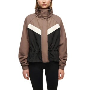 <b>Women's</b> Zipper Windbreaker <b>Jacket</b> Water Repellent Outerwear Color Block <b>Lightweight</b> Cropped <b>Jacket</b> - Product Image 4
