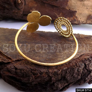Gold plated Designer Handmade Statement Style Cuff and Bangle handmade premium product <b>for</b> <b>girls</b> indian style SKU5714 - Product Image 3