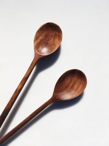 Hand Crafted <b>Wooden</b> Ladle <b>Spoon</b> with Long Handle and Hanging Loop Durable Natural <b>Cooking</b> Utensil for Soup and Stew - Product Image 4