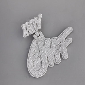 Pendentif lettre entièrement glacé Hip Hop Bling Diamond 925 Sterling Silver Custom Lab Grown Diamond Fine Jewelry Pendentifs & Charms - Product Image 3