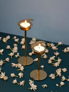 Portavelas moderno apilable, candelabro de metal de latón, soporte de Pilar decorativo, Decoración de mesa minimalista, iluminación del hogar - Product Image 5