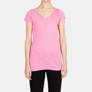 Camiseta corta con cuello en V de diseño único para mujer, 180GSM, mezcla de algodón y spandex, cómoda y sexy, para mujer, de BD. - Product Image 6