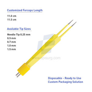 Bijoutier stérile prêt à l'emploi #5 pince bipolaire simple utilisée avec un instrument de diathermie électrochirurgicale à deux broches américain - Product Image 2