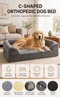 Premium Hundesofa Wasserdichtes Haustierbett Waschbares Hundebett mit Schaumstoffunterstützung TPU-Boden für Mittelgroße und Große Hunde