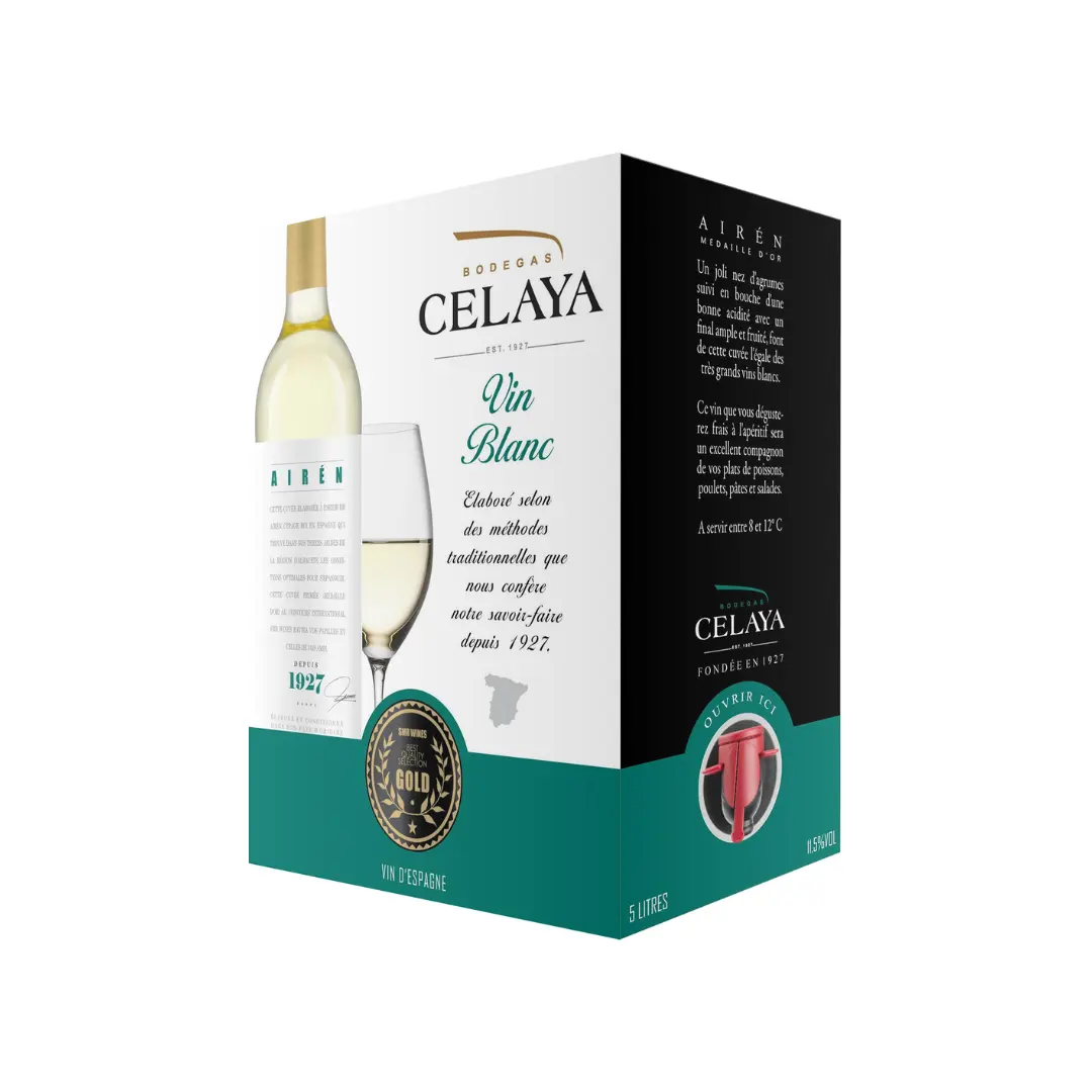 Hoge Kwaliteit Spaanse Airen Tas In Doos Celaya 5l Witte Wijn Voor Horeca