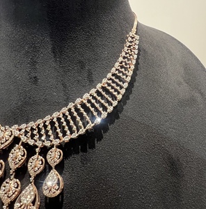 ชุดสร้อยคอเพชรธรรมชาติแท้14K ตัดอย่างยอดเยี่ยมสำหรับบุคคลที่สามได้รับการรับรองของผู้หญิงเครื่องประดับหรูหราสง่างาม - Product Image 5