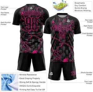 Conjunto de Uniforme de Fútbol de Alta Calidad, Impresión Digital, Manga Corta, con Logotipo de Diseño Personalizado, Transpirable, de Secado Rápido y Ligero - Product Image 3
