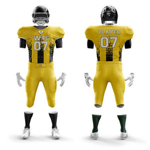 Uniformes de football américain pour hommes adultes personnalisés, maillots et shorts 100% polyester, respirants, séchage rapide, antibactériens, anti-UV - Product Image 3