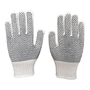 Top Selling White <b>Bleached</b> Black PVC Dots Machine Knitted Gloves Sizes Colors Options for Daily Use Cotton Gloves & Mittens - Product Image 5