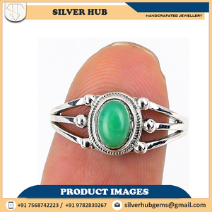 Anillos de joyería fina de Plata de Ley 925 sólida con piedras preciosas de crisoprasa Natural, regalo de compromiso de boda para ella - Product Image 6