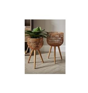 กระถางหวายตกแต่งสวนพร้อมขาตั้งสีดำขนาดใหญ่ - Product Image 1