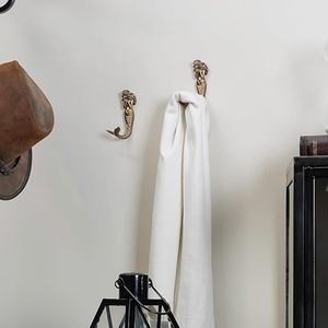 Gold Mermaid Shape Metal Wall <b>Coat</b> Hooks <b>Beach</b> Decoration Wall Mounted Hanging Rack for Keys Towel Clothes - Product Image 2