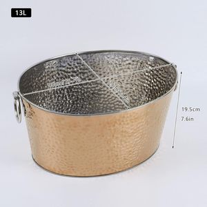 Cubos de hielo grandes de 13L, bañeras de bebidas de acero inoxidable para fiestas familiares y de negocios - Product Image 3