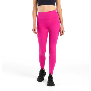 Mallas de mujer de Color Rosa Stock cintura alta gimnasio deportes correr Fitness elástico longitud Regular diseño personalizado bordado Yoga OEM - Product Image 1