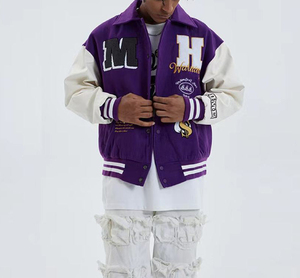 Custom Chenille Embroidery <b>Patch</b> Oversized Letterman Varsity <b>Jacket</b> Mens Outerwear College Baseball <b>Jacket</b> for Men - Product Image 2