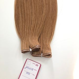 Haute qualité 20 pouces droite 100% Remy Extensions de cheveux trame plate couleur brune lumière Inserter de cheveux humains - Product Image 2