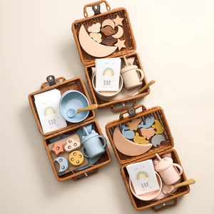 <span class=keywords><strong>2022</strong></span> nuevo babero de silicona para <span class=keywords><strong>bebé</strong></span>, taza de agua, tarjeta de hito, juguete educativo, juego de regalo para <span class=keywords><strong>bebé</strong></span>, juego de regalo de cesta para <span class=keywords><strong>bebé</strong></span> - Product Image 4