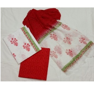 Conjunto de traje pakistaní de tres piezas sin coser, de seda y algodón, con bordado étnico, para mujer, para fiestas, con estampado de moda. - Product Image 6