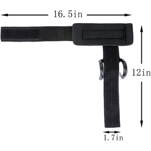 Correas de Muñeca Resistentes para Levantamiento de Pesas con Ganchos para Dominadas, Neopreno y Goma, Negras, Gimnasio y Entrenamiento de Fuerza - Product Image 6