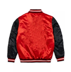 Veste universitaire Letterman en polyester satiné teinté, brodée sur mesure par OEM, veste de collège surdimensionnée, veste de baseball pour hommes - Product Image 2