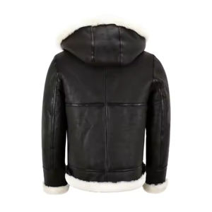 Unisex Black Ice Hockey <b>Hoodies</b> with Detachable White <b>Fur</b> Hood 100% Polyester Breathable & Waterproof Customizable - Product Image 4