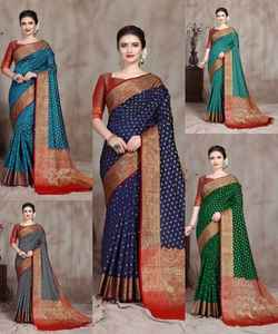 Ropa de fiesta de diseñador indio, ropa colorida de festival, saris con blusa, moda india - Product Image 2