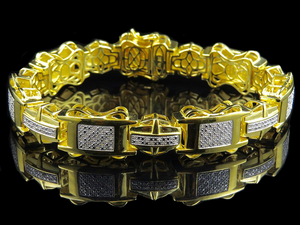 S925 Sterling <b>Silver</b> Round Cut Moissanite Diamond Ice Out Hip Hop Style <b>Bracelets</b> For Men - Product Image 5