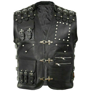 Chaleco de Cuero de Oveja Genuino de Diseño Personalizado de Moda Única, Chaleco de Cuero para Hombre Transpirable y Resistente al Viento Más Vendido - Product Image 1